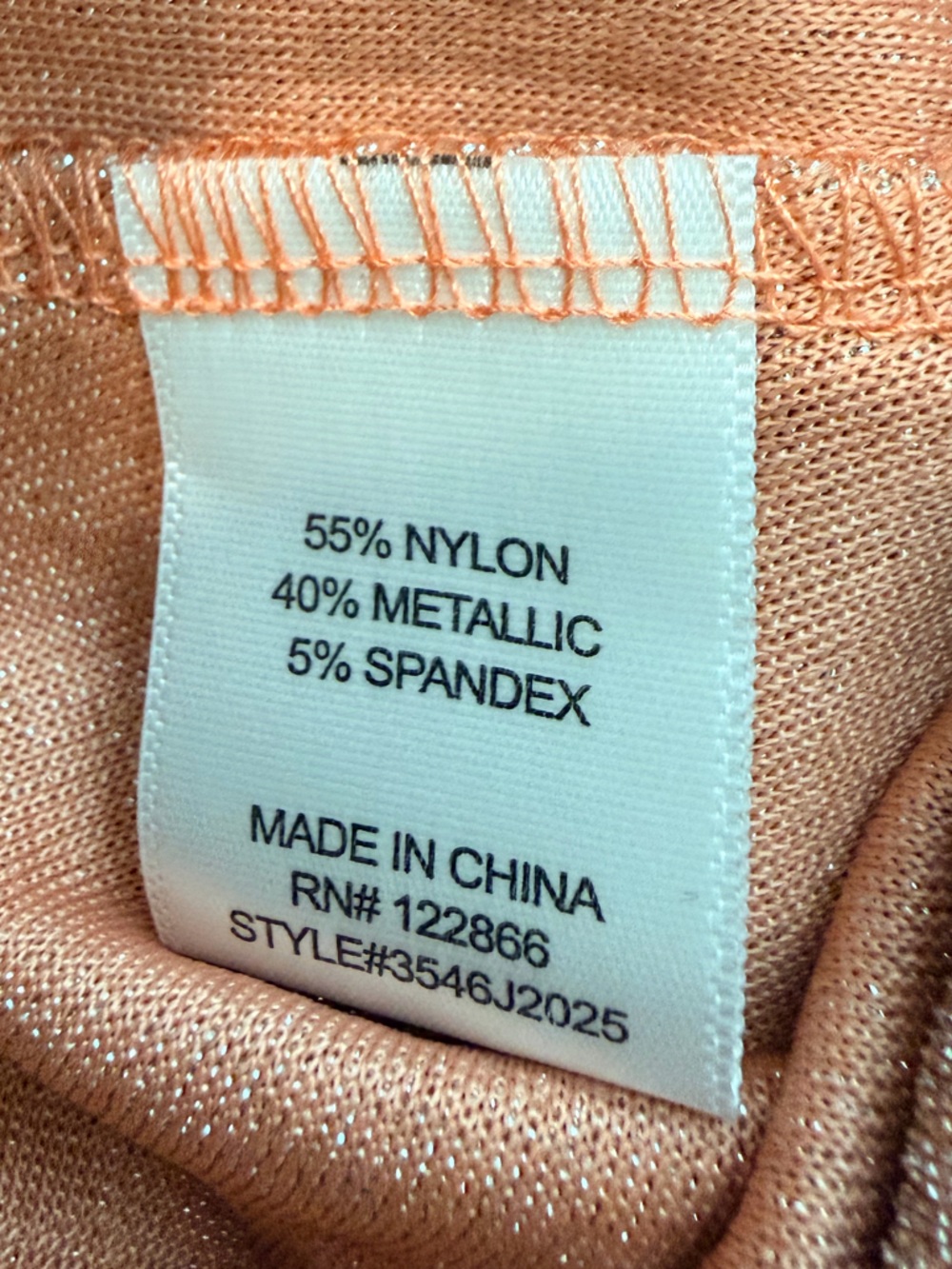 Chenault Rose Gold Shimmer Faux-Wrap Top - Picture 6 of 6